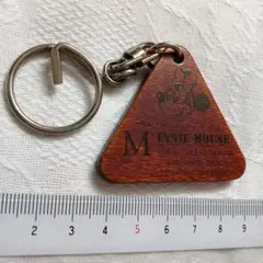 昭和レトロ ディズニー ミニーマウス キーホルダー 木製　当時モノ　ミッキー