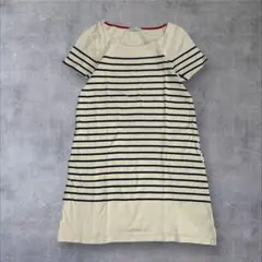 earth music&ecology ボーダー 半袖ワンピース ポケット付き