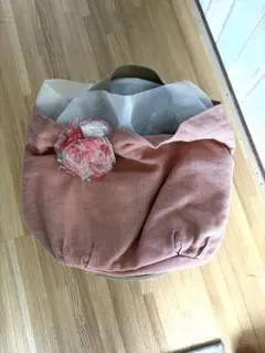 ピンクの花モチーフ トートバッグ