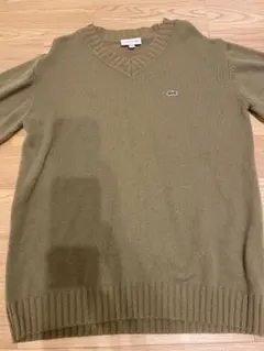 LACOSTE ラコステ Vネック ニット カーキ