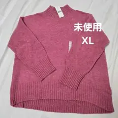 未使用　GU　パフィータッチハイネックチュニック　 XL　ニット