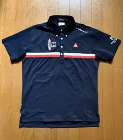 le coq sportif ルコックゴルフ網目織り模様半袖ボタンダウンシャツL