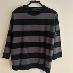 【日本製】アニエスベーオム 太ボーダー 七分袖Tシャツ T3 ブラックのサムネイル