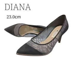 ダイアナ パンプス 23cm ポインテッドトゥ グレー スエード ブライダル