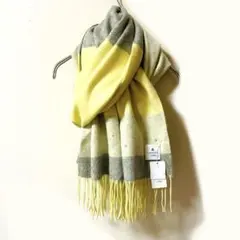 新品タグ付き✨ ランバンオンブルー チェックマフラー 大判 ウール