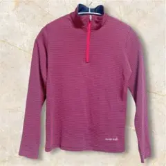 モンベル WIC.ボーダー ロングスリーブ ジップシャツ レディース S