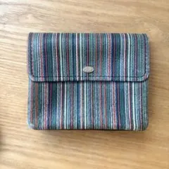 ストライプ柄 コインケース・小銭入れ マルチカラー レザー 革