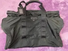PRADA ボストンバッグ ブラック 三角ロゴ 南京錠 ダッフルバッグ