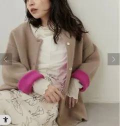 FOX混Wフェースニットコート