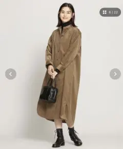 コーデュロイシャツワンピース