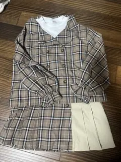 チェック柄ジャケット＆スカートセット