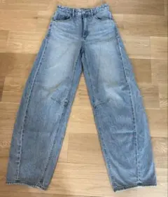 GU ジーユー バレルレッグジーンズ 完売品63ブルー S 美品