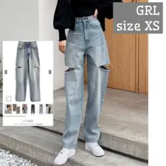 GRL　スリットデニムワイドパンツ　CU420　レディース　sizeXS
