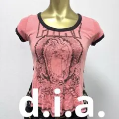 d.i.a.★マリア様Tシャツ★ピンク×ヒョウ柄★ジップ十字架/平成ギャルY2Kのサムネイル