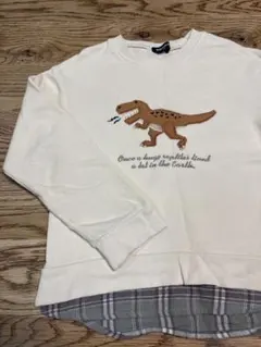 クレードスコープ　恐竜刺繍 トレーナー アイボリー　120