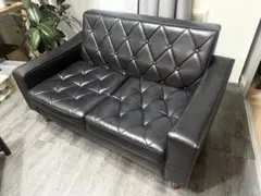 カリモク風 2人掛けソファ ブラック