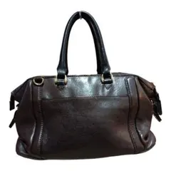 PotioR ポティオール ダークブラウン レザー ハンドバッグ ミニボストン