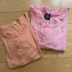 レディース 長袖カットソー 2枚セット ピンク オレンジ　ユニクロ他