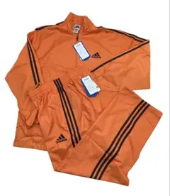 未使用タグ付ビンテージ人気adidasアディダスナイロンセットアップLオレンジ