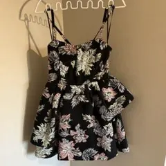 花柄フレアパーティードレス