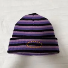 AFBビーニー紫黒 AFB（エーエフビー） ニット帽 ニットキャップ DOUBLE BEANIE メンズ