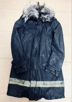 バックラッシュ　レザー ロングコート ファー付き