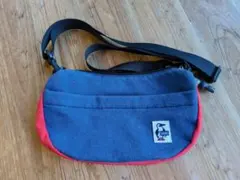 CHUMS フリースショルダーバッグ ネイビー/レッド