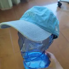 ニューエラ　NYC キャップ　水色 綿100%　女性が使用　フリーサイズ