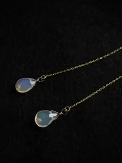 プレシャスオパール　アメリカンピアス　天然石　ハンドメイド