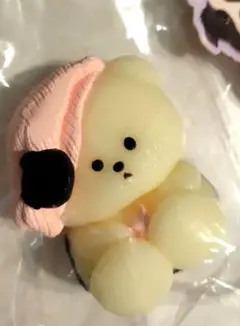 どんどん おすわりくまさん スクイーズ 新品 もったり 白ピンク