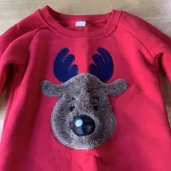 赤　トナカイ　ロンパース　74 カバーオール　赤ちゃん　コスプレ　クリスマス