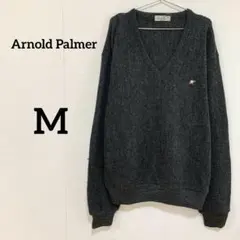 【Arnold Palmer】 Vネック ワンポイント刺繍 ニットセーターのサムネイル