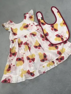 ヒスミニ エンジェル 天使 エプロンワンピース スタイ 2点セット ホワイト 白