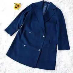 クワンティシ【11】ウール100 ダブルブレスト チェスターコート ネイビー
