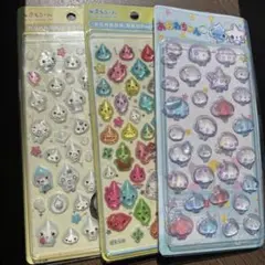 【3枚セット】しずくちゃん みるみるちゃん あわわちゃん シール 3D