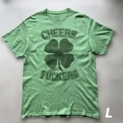 アメリカ古着半袖Tシャツ グリーン L クローバー 四葉 USA製 Clover