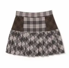 Coco check pleats skirt andmary S - メルカリ