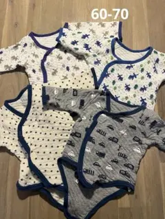 ベビー肌着　ロンパース　長袖　冬　60 70