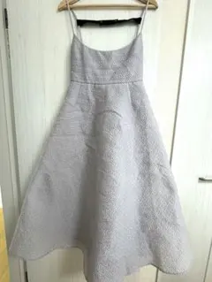 セルフォード グレーパープル フレアワンピース