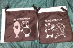 グラニフコラボ ブラックパンダ 巾着ポーチ