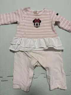 petit main ピンク ミニー長袖ロンパース 80サイズ