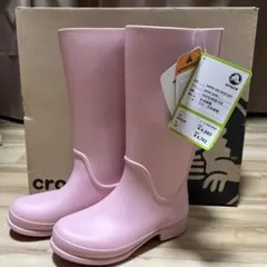【新品タグ付】クロックス☆レインブーツ☆ペダルピンク☆20センチ