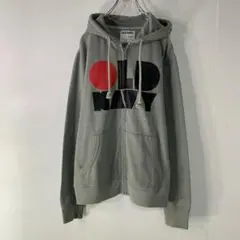 希少 OLD NAVY ビッグロゴ ジップアップ 裏起毛 スウェット フーディーのサムネイル