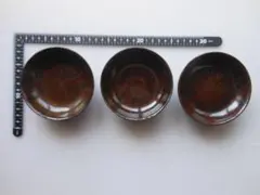 漆器 捻り紋 木製 小皿 3客 菓子皿 漆芸