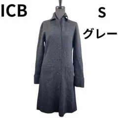ICB ニットカーディガン 襟付き グレー S