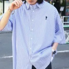 U.S. POLO ASSN. 今日好き　ストライプオーバーサイズシャツ