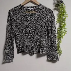 ユニクロ 花柄 長袖ブラウス Mサイズ