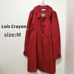 ✨美品❤️【ロイスクレヨン】(M)ボタン付きロングコート　レッド　アンティーク風のサムネイル