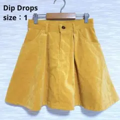 Dip Drops オンワード樫山 フレアミニスカート ベロア調 黄 1 S