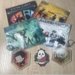 セブンイレブン呪術廻戦 アクリルキーホルダー3個、ジッパーバック4つ